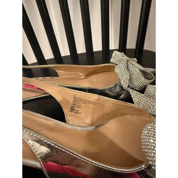 A New Day NWOB Priscilla silver sparkle bow kitten heels 6 - Picture 8 of 10